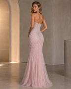 Seraphina Blush Beaded Gown